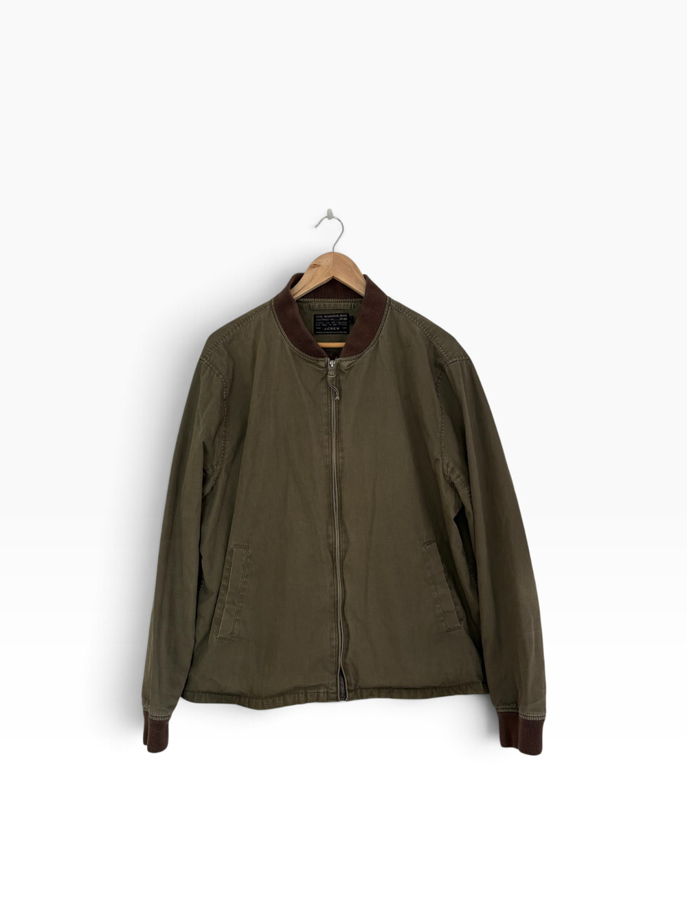J.Crew Bomber Jacket Mens Large Green Blue Military Style XL Chore
